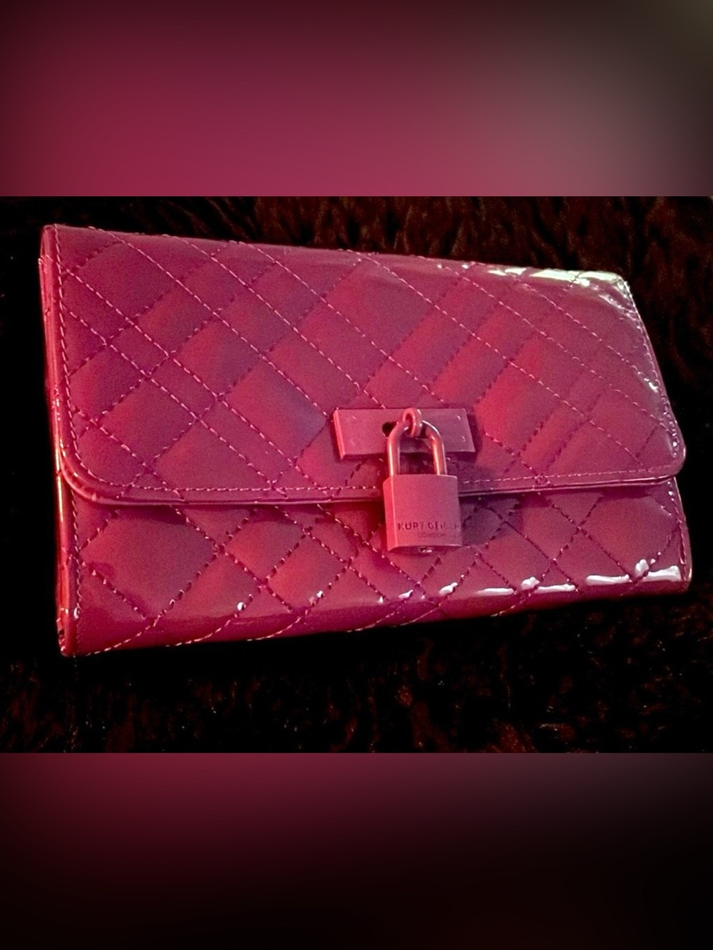 New W Tag Kurt Geiger london Brixton crossbody purple leather bag with dustbag